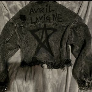 "donating soon"  DIY.  Avril lavigne jacket.